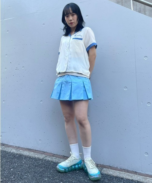 Candy Stripper(キャンディストリッパー)の「CROSS BELTED MINI スカート(スカート・レディース・ベージュ/ライトブルー/ブラック・2)」の16枚目の写真