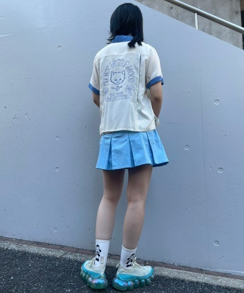 Candy Stripper(キャンディストリッパー)の「CROSS BELTED MINI スカート(スカート・レディース・ベージュ/ライトブルー/ブラック・2)」の18枚目の写真