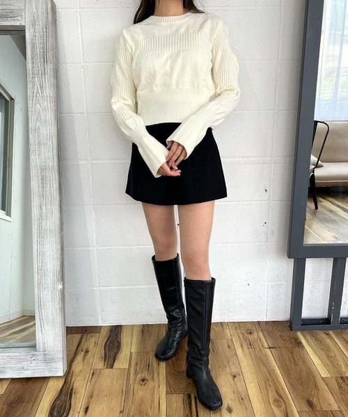 Flowering Korea(フラワーリングコリア)の「ポコポコクロップドニット(ニット/セーター・レディース・ブラック/レッド/アイボリー・FREE)」の16枚目の写真