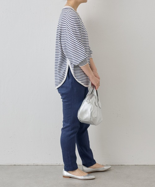BEARDSLEY ビアズリー　スリムタックパンツ　インディゴ　デニム風 BEARDSLEY（ビアズリー）の「デニムパギンス（デニムパンツ