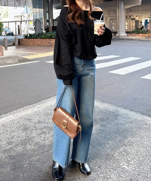 nelliy.(ネルリー)の「【新色追加/6色展開】ボリュームスリーブオフショルダ―スウェットトップス(スウェット・レディース・ブラック/杢グレー/ピンク/アイボリー/ネイビー/チャコールグレー・MEDIUM/LARGE)」の20枚目の写真