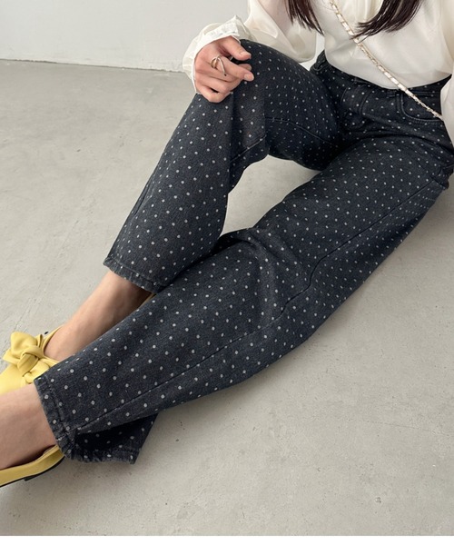 CLEA（クレア）の「ドットワイドデニムパンツ（デニムパンツ・レディース・ブラック/ブルー・M）」の15枚目の写真