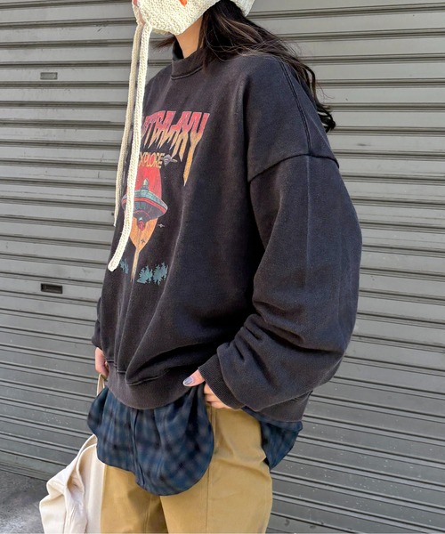 CPCM（シーピーシーエム）の「パウダー加工スウェットプルオーバー（スウェット・メンズ・ブラック/ブラック系その他2/ブラック系その他/ブラック系その他3・MEDIUM/LARGE/SMALL）」の9枚目の写真