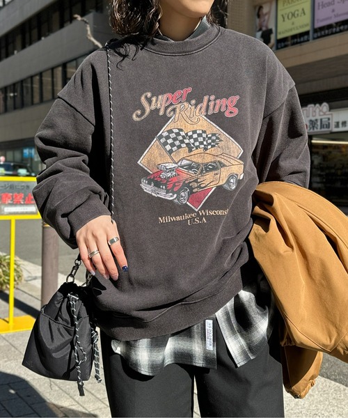 CPCM（シーピーシーエム）の「パウダー加工スウェットプルオーバー（スウェット・メンズ・ブラック/ブラック系その他2/ブラック系その他/ブラック系その他3・MEDIUM/LARGE/SMALL）」の22枚目の写真