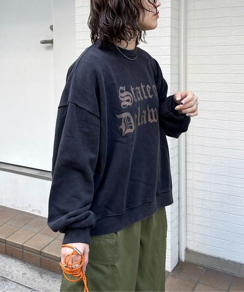 CPCM（シーピーシーエム）の「パウダー加工スウェットプルオーバー（スウェット・メンズ・ブラック/ブラック系その他2/ブラック系その他/ブラック系その他3・MEDIUM/LARGE/SMALL）」の14枚目の写真