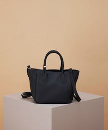 【ドラマ着用】【TREASURE TOPKAPI】シュリンクレザー メッシュハンドル ショルダー付き ミニ トート バッグ
