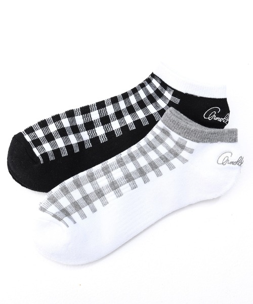 Arnold Palmer（アーノルドパーマー）の「ギンガム スニーカーソックス（ソックス/靴下・レディース・グレー/ブラック・23-25cm）」の7枚目の写真