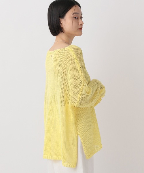 A part by（アパートバイ）の「リネンコンメッシュプルオーバー（ニット/セーター・レディース・ブラック/オフホワイト/グレー系その他4/ブラウン/ライトイエロー/ライトブルー・FREE）」の14枚目の写真