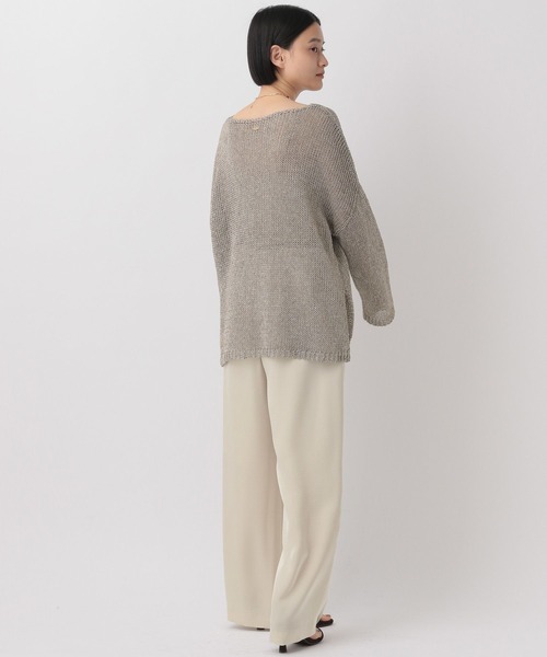 A part by（アパートバイ）の「リネンコンメッシュプルオーバー（ニット/セーター・レディース・ブラック/オフホワイト/グレー系その他4/ブラウン/ライトイエロー/ライトブルー・FREE）」の10枚目の写真