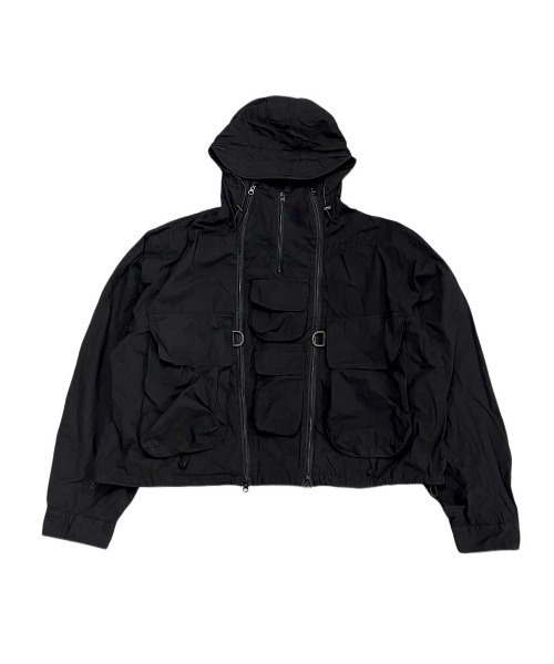 XU（エックスユー）の「ストリートファッション XU エックスユー hunting jacket 長袖ジャケット オーバーサイズ ビッグシルエット アノラックジャケット アウトドアジャケット フードジャケット 羽織り 韓国ファッション 韓国ストリート グランジ y2k（ミリタリージャケット・メンズ・ブラック・ONE SIZE）」の4枚目の写真