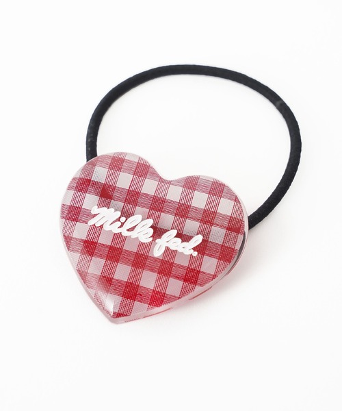 MILKFED.（ミルクフェド）の「GINGHAM HEART HAIR ELASTIC（ヘアゴム・レディース・ブラック/ライトブルー/レッド・ONE SIZE）」の11枚目の写真