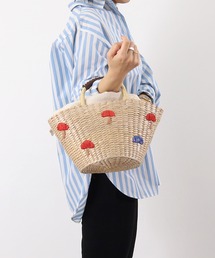 モチーフペーパー刺繍カゴバッグ