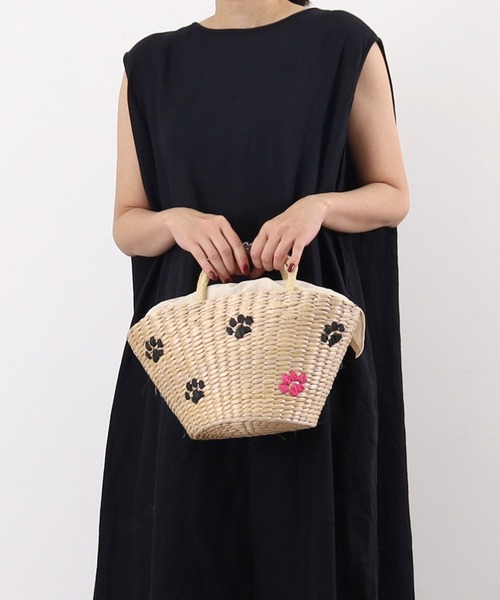 COOCO（クーコ）の「モチーフペーパー刺繍カゴバッグ（かごバッグ・レディース・ブラック/イエロー/レッド・9）」の18枚目の写真