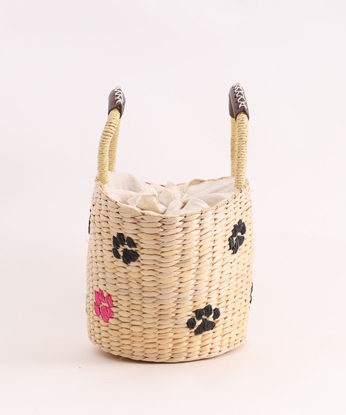 COOCO（クーコ）の「モチーフペーパー刺繍カゴバッグ（かごバッグ・レディース・ブラック/イエロー/レッド・9）」の5枚目の写真