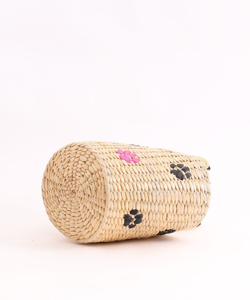 COOCO（クーコ）の「モチーフペーパー刺繍カゴバッグ（かごバッグ・レディース・ブラック/イエロー/レッド・9）」の7枚目の写真