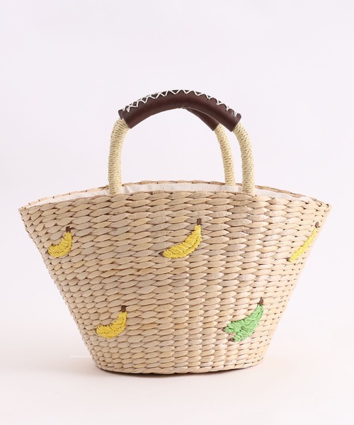 COOCO（クーコ）の「モチーフペーパー刺繍カゴバッグ（かごバッグ・レディース・ブラック/イエロー/レッド・9）」の8枚目の写真