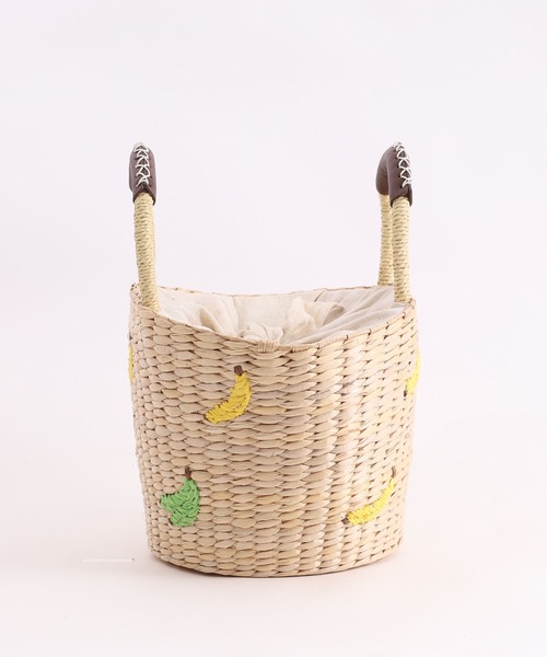 オーガニックペーパー犬刺繍かごバッグ COOCO（クーコ）の「モチーフペーパー刺繍カゴバッグ（かご