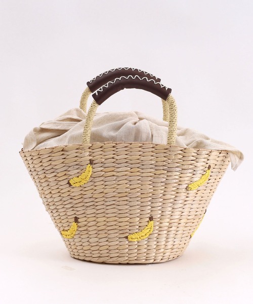 COOCO（クーコ）の「モチーフペーパー刺繍カゴバッグ（かごバッグ・レディース・ブラック/イエロー/レッド・9）」の10枚目の写真