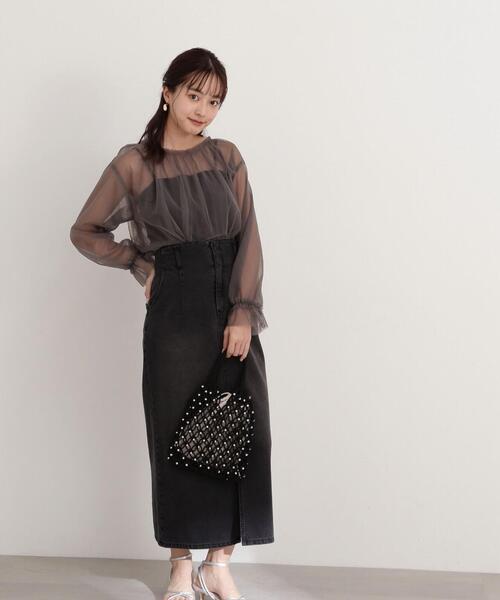 PROPORTION BODY DRESSING（プロポーションボディドレッシング）の「ロングナローデニムスカート / 1214120405（スカート・レディース・グレー/ブルー・SMALL/MEDIUM）」の6枚目の写真