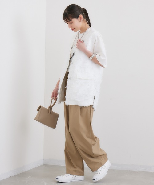 LUGIVA（ルギヴァ）の「LUGIVa カットジャガードベスト（ベスト・レディース・ホワイト/ブラック・FREE）」の8枚目の写真