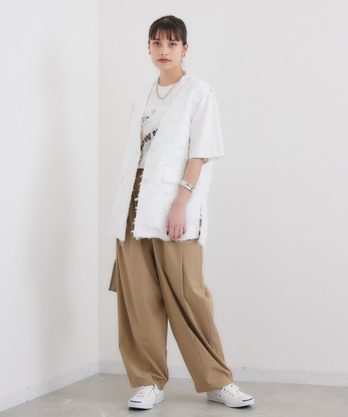 LUGIVA（ルギヴァ）の「LUGIVa カットジャガードベスト（ベスト・レディース・ホワイト/ブラック・FREE）」の10枚目の写真