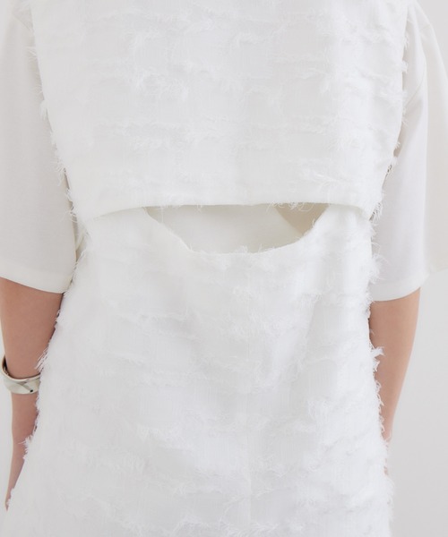 LUGIVA（ルギヴァ）の「LUGIVa カットジャガードベスト（ベスト・レディース・ホワイト/ブラック・FREE）」の19枚目の写真