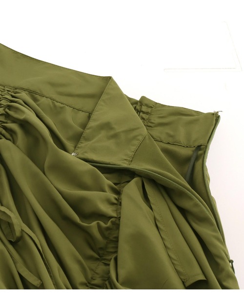 Settimissimo（セッティミッシモ）の「タフタマーメーイド シャーリング フリルスカート ロング（スカート・レディース・ブラック/カーキ・FREE）」の20枚目の写真