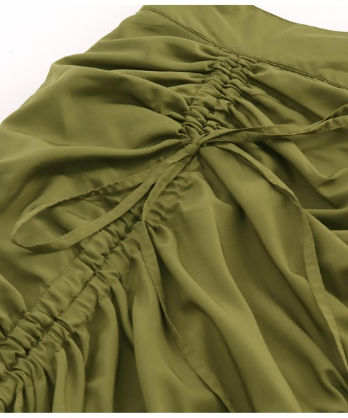 Settimissimo（セッティミッシモ）の「タフタマーメーイド シャーリング フリルスカート ロング（スカート・レディース・ブラック/カーキ・FREE）」の21枚目の写真