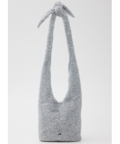 SLY（スライ）の「KNIT F/FUR BAG ニット ファー バッグ（ショルダーバッグ・レディース・ライトブラック/ライム/シルバー・FREE）」の3枚目の写真