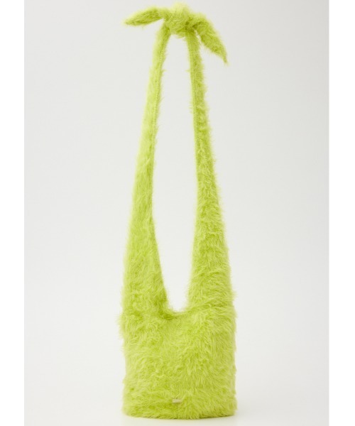 SLY（スライ）の「KNIT F/FUR BAG ニット ファー バッグ（ショルダーバッグ・レディース・ライトブラック/ライム/シルバー・FREE）」の11枚目の写真
