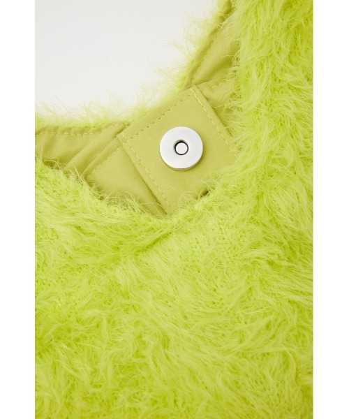 SLY（スライ）の「KNIT F/FUR BAG ニット ファー バッグ（ショルダーバッグ・レディース・ライトブラック/ライム/シルバー・FREE）」の18枚目の写真