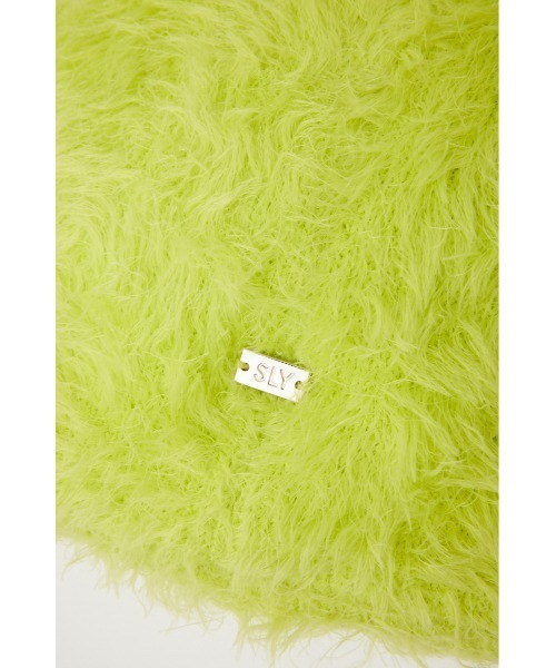 SLY（スライ）の「KNIT F/FUR BAG ニット ファー バッグ（ショルダーバッグ・レディース・ライトブラック/ライム/シルバー・FREE）」の19枚目の写真