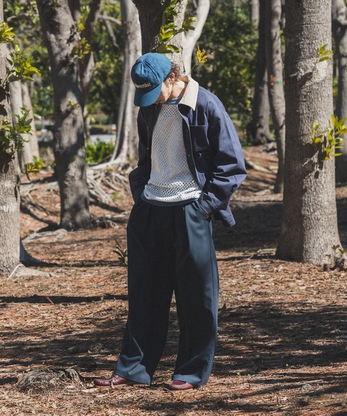 Adoon plain（アドーンプレーン）の「バイカラーメッシュニット（ニット/セーター・メンズ・ブルー/アイボリー・MEDIUM/LARGE）」の18枚目の写真
