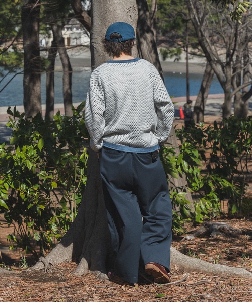 Adoon plain（アドーンプレーン）の「バイカラーメッシュニット（ニット/セーター・メンズ・ブルー/アイボリー・MEDIUM/LARGE）」の11枚目の写真