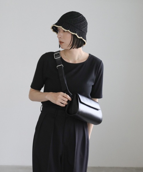 select MOCA（セレクトモカ）の「配色パイピングサマーハット（ハット・レディース・ブラック/アイボリー・FREE）」の9枚目の写真