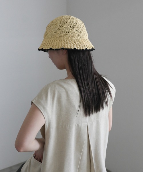 select MOCA（セレクトモカ）の「配色パイピングサマーハット（ハット・レディース・ブラック/アイボリー・FREE）」の17枚目の写真