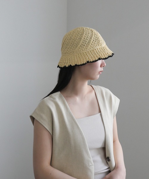 select MOCA（セレクトモカ）の「配色パイピングサマーハット（ハット・レディース・ブラック/アイボリー・FREE）」の16枚目の写真