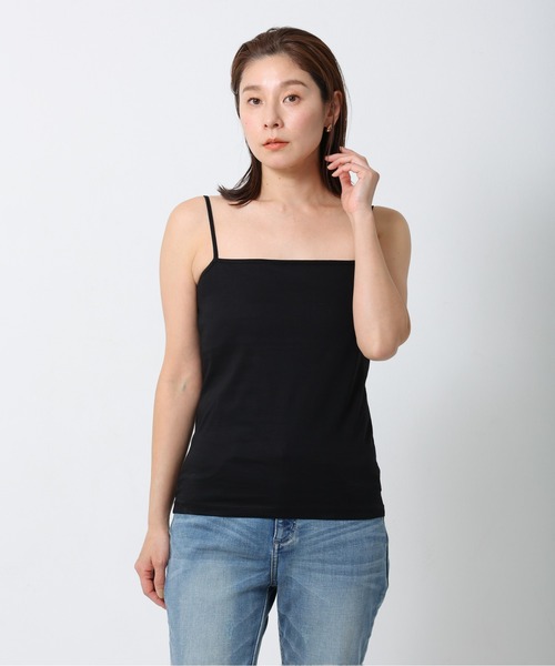 ONE'S TRUE(ワンズトゥルー)の「キャミソール(Tシャツ/カットソー・レディース・オフホワイト/チャコールグレー/ブラック・M/L)」の3枚目の写真
