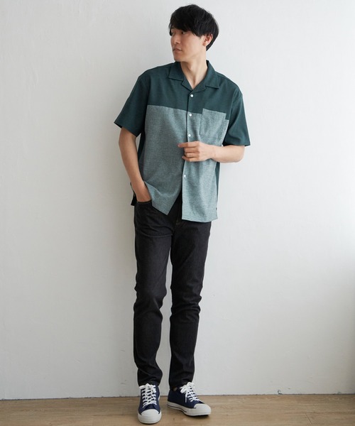 ikka(イッカ)の「バイカラーオープンカラーシャツ(シャツ/ブラウス・メンズ・ベージュ/ブラック/ブルー/グリーン・XL/L/M/S)」の10枚目の写真