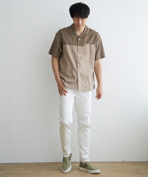 ikka(イッカ)の「バイカラーオープンカラーシャツ(シャツ/ブラウス・メンズ・ベージュ/ブラック/ブルー/グリーン・XL/L/M/S)」の8枚目の写真
