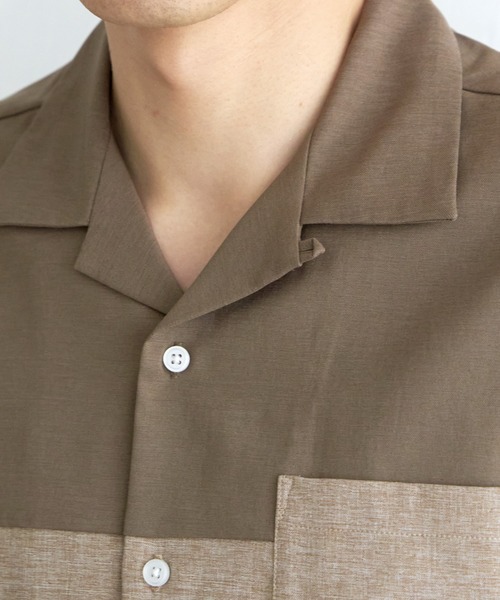 ikka(イッカ)の「バイカラーオープンカラーシャツ(シャツ/ブラウス・メンズ・ベージュ/ブラック/ブルー/グリーン・XL/L/M/S)」の16枚目の写真