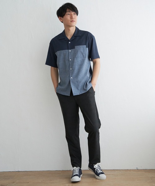 ikka(イッカ)の「バイカラーオープンカラーシャツ(シャツ/ブラウス・メンズ・ベージュ/ブラック/ブルー/グリーン・XL/L/M/S)」の11枚目の写真