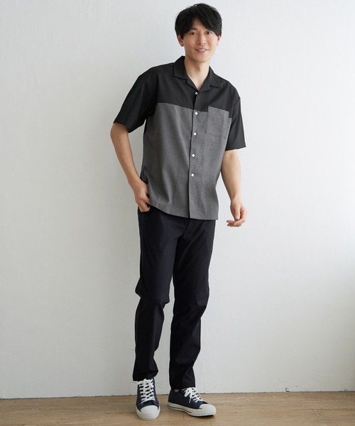ikka(イッカ)の「バイカラーオープンカラーシャツ(シャツ/ブラウス・メンズ・ベージュ/ブラック/ブルー/グリーン・XL/L/M/S)」の5枚目の写真