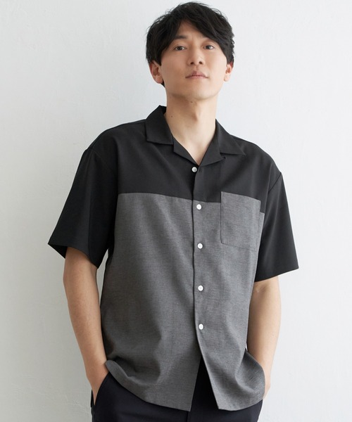 ikka(イッカ)の「バイカラーオープンカラーシャツ(シャツ/ブラウス・メンズ・ベージュ/ブラック/ブルー/グリーン・XL/L/M/S)」の22枚目の写真