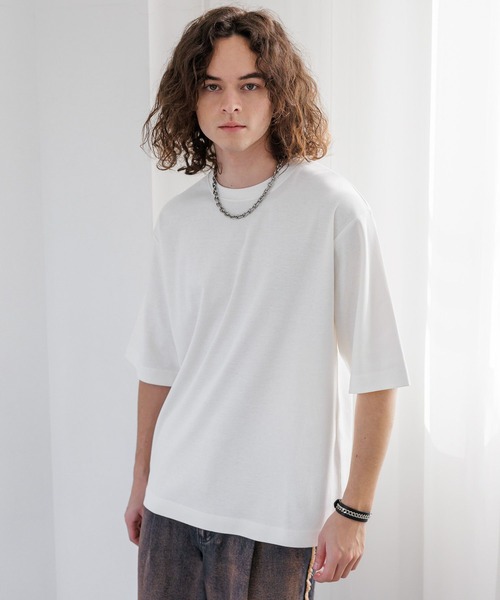 HARE(ハレ)の「シルキースムースFITカットソー(HARE)(Tシャツ/カットソー・メンズ・グレー/ブラック/ホワイト/ブラウン・SMALL/MEDIUM)」の7枚目の写真