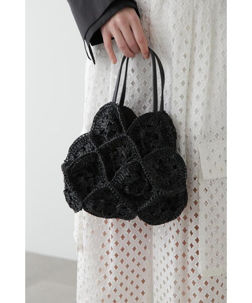 JILL STUART（ジルスチュアート）の「◆クロシェミニバッグ（かごバッグ・レディース・ホワイト/ブラック・ﾌﾘ-）」の3枚目の写真