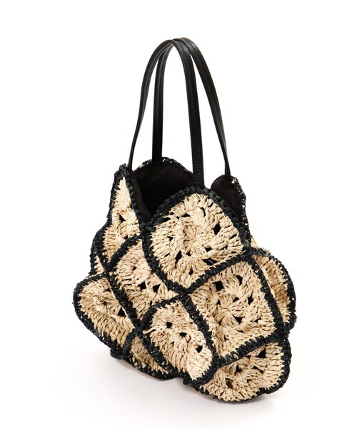 JILL STUART（ジルスチュアート）の「◆クロシェミニバッグ（かごバッグ・レディース・ホワイト/ブラック・ﾌﾘ-）」の7枚目の写真