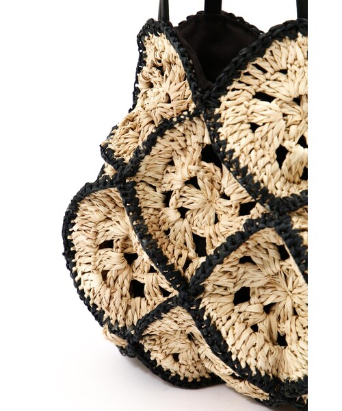 JILL STUART（ジルスチュアート）の「◆クロシェミニバッグ（かごバッグ・レディース・ホワイト/ブラック・ﾌﾘ-）」の9枚目の写真