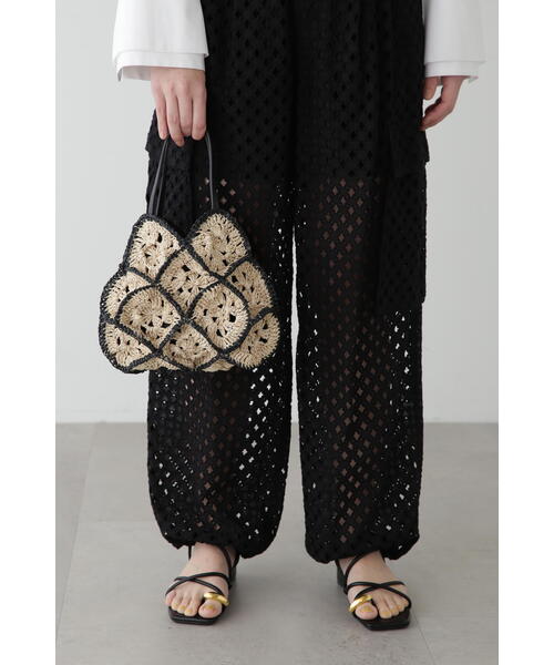 JILL STUART（ジルスチュアート）の「◆クロシェミニバッグ（かごバッグ・レディース・ホワイト/ブラック・ﾌﾘ-）」の12枚目の写真