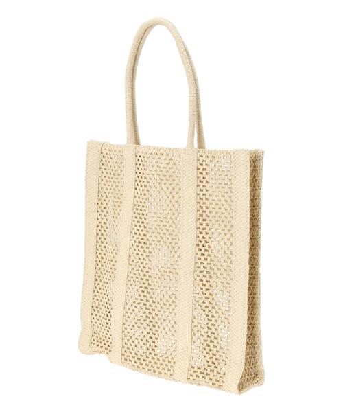 Samansa Mos2（サマンサ モスモス）の「透かしペーパートートバッグ（ハンドバッグ・レディース・ベージュ/キナリ・F）」の9枚目の写真